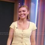 Kelsey Cook’s yellow square neck top and pants on Good Morning America