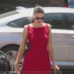 Kendall’s red sleeveless flare dress on The Kardashians