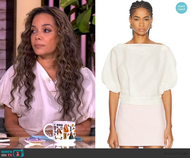 Khaite Niles Silk-Cotton Pillow Top worn by Sunny Hostin on The View
