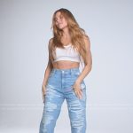 Khloe’s denim distressed jeans on The Kardashians