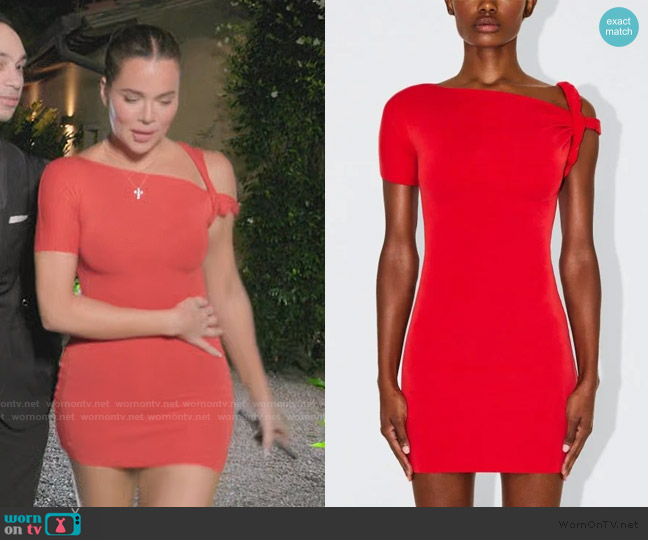 KHY Sueded Stretch Twist Mini Dress worn by Khloe Kardashian (Khloe Kardashian) on The Kardashians
