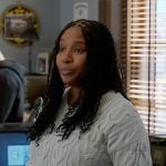 Kiana’s cable knit v-neck sweater on Chicago PD