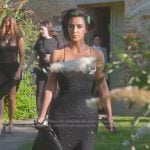 Kim’s black logo metallic dress on The Kardashians