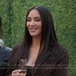 Kim’s brown velvet blazer on The Kardashians