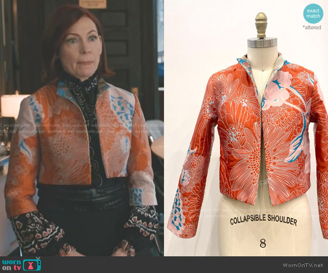 Kimera Bloom Crop Jacket in Orange worn by Elsbeth Tascioni (Carrie Preston) on Elsbeth