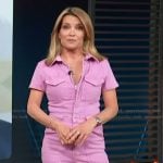 Kit’s pink denim jumpsuit on Access Hollywood