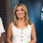Kit’s polka dot print button front top on Access Hollywood