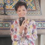 Kris’s floral print kimono on The Kardashians