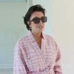 Kris’s pink tweed wrap jacket on The Kardashians