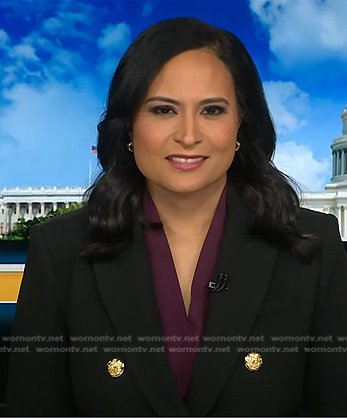 Kristen’s black double breasted blazer on Today