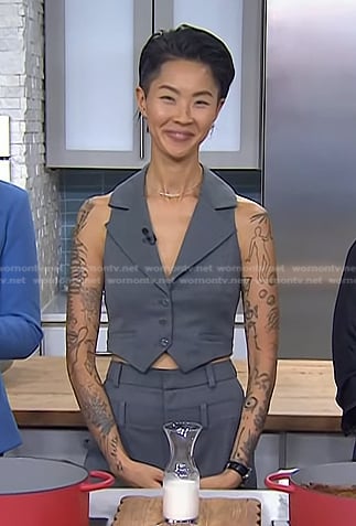 Kristen Kish’s grey vest and pants on Today