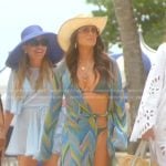 Kyle’s green bikini and chevron cover up on The Real Housewives of Beverly Hills