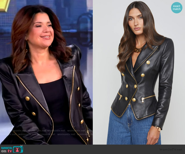L'Agence Ottilie Leather Blazer worn by Ana Navarro on The View