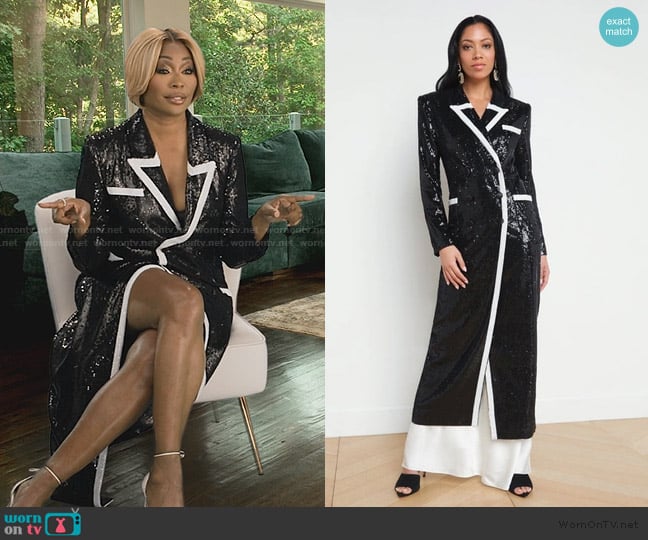 L'Agence Marlowe Sequin Tuxedo Jacket worn by Cynthia Bailey on The Real Housewives of Atlanta