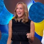Lara’s black snake collar top and skirt on Good Morning America