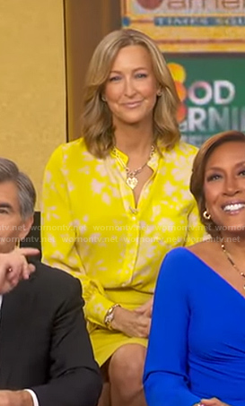 Lara’s yellow floral blouse on Good Morning America