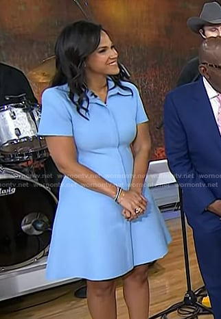 Laura’s blue collared short sleeve dress on Today