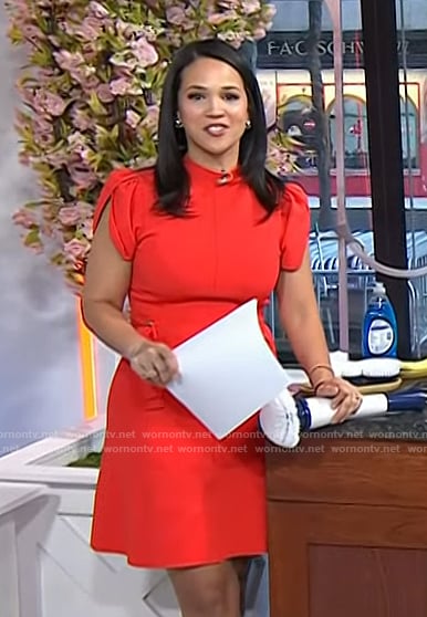 Laura’s red buckle detail mini dress on Today