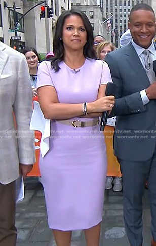 Laura’s lilac short sleeve sheath dress on Today