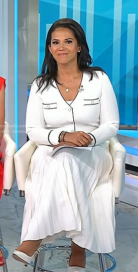 Laura’s white pleated dress on Today