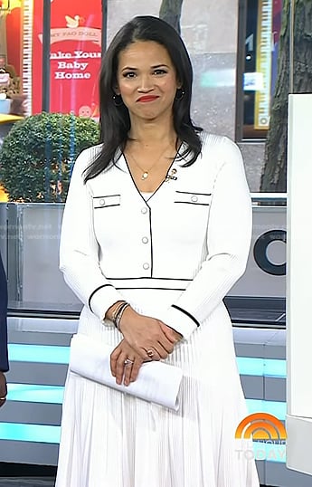 Laura’s white pleated dress on Today