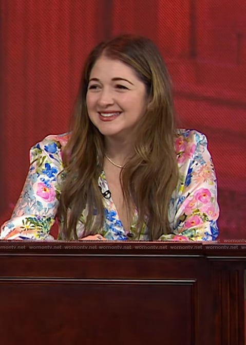 Lauren’s floral print v-neck dress on Today