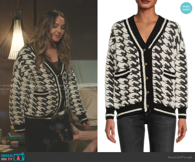 Lea & Viola Houndstooth Button Sweater worn by Jo Wilson (Camilla Luddington) on Greys Anatomy