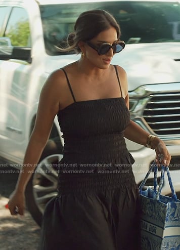 Leva’s black smocked top on Southern Charm