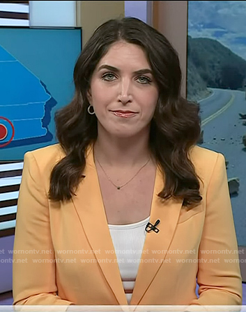 Liz Kreutz’s orange ruched sleeve blazer on Today