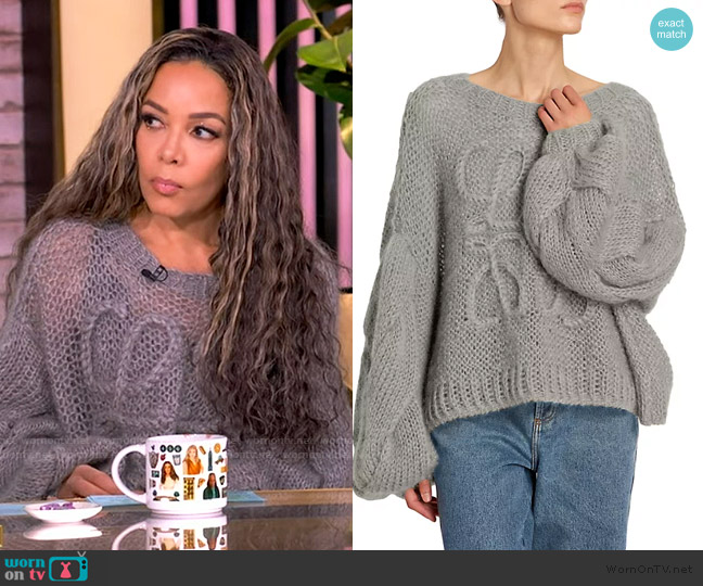 Loewe Anagram Mohair-Blend Logo Sweater worn by Sunny Hostin on The View