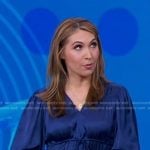 Lori’s navy satin mini dress on Good Morning America