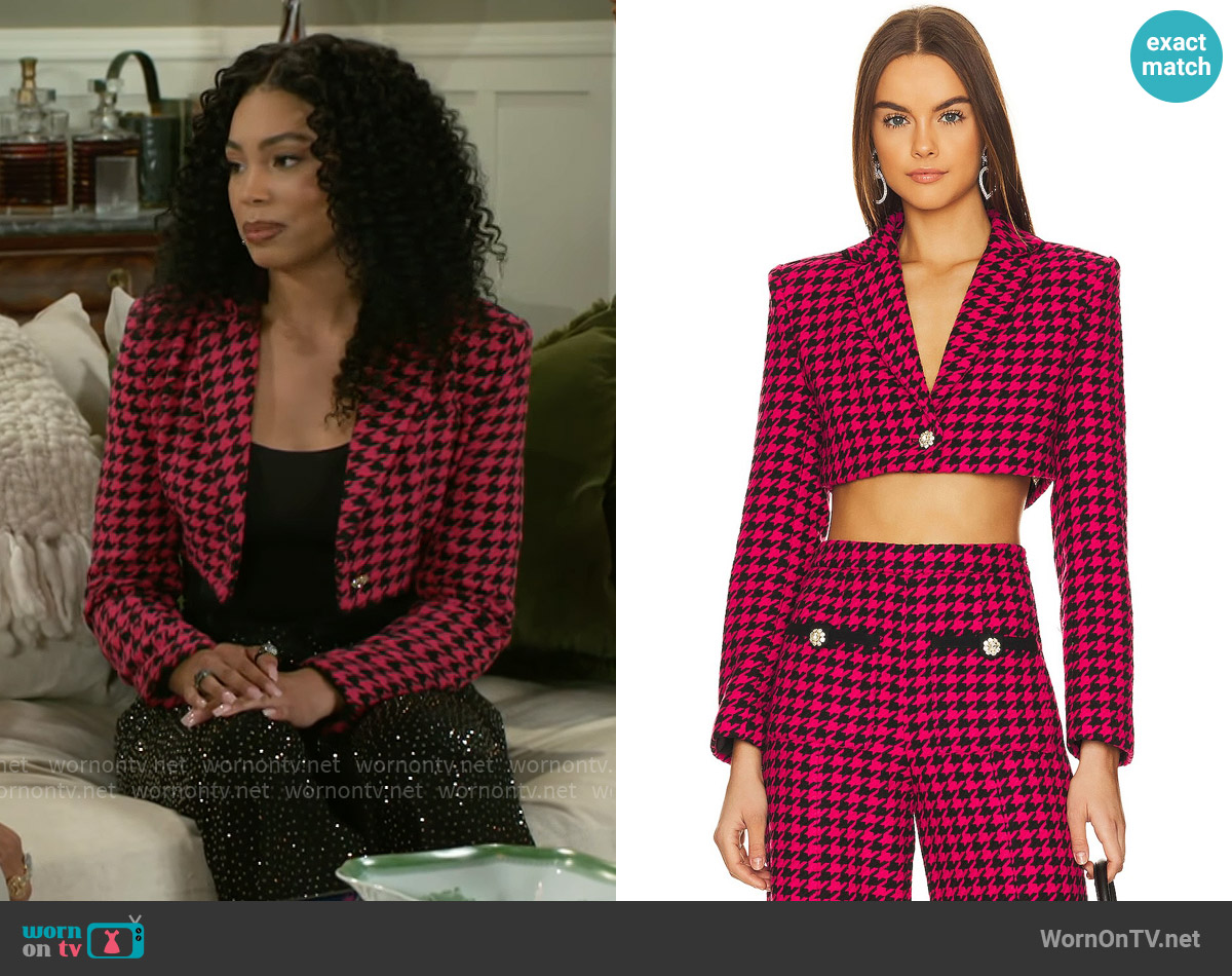 Lovers + Friends Nadja Cropped Jacket worn by Chelsea Hamilton (RhonniRose Mantilla) on Beyond the Gates