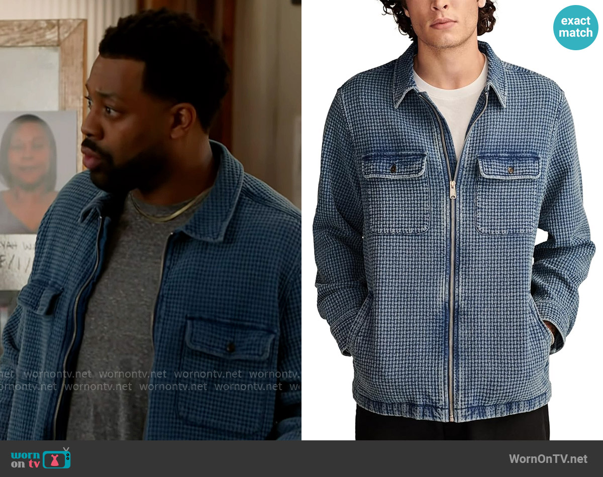 Lucky Brand Waffle-Knit Zip-Front Overshirt worn by Kevin Atwater (LaRoyce Hawkins) on Chicago PD