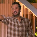 Luke’s brown plaid western shirt on American Idol