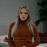 Lulu’s rust brown turtleneck sweater on General Hospital