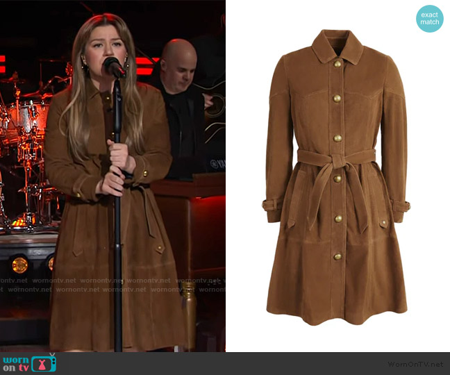 Fairfax & Favor Lylla Tan Coat worn by Kelly Clarkson on The Kelly Clarkson Show