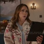 Maddie’s beige floral knit jacket on 9-1-1
