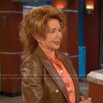 Maggie’s brown double breasted leather blazer on Days of our Lives