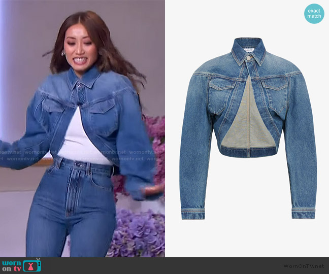 Alaia Denim Cardi Jacket worn by Brenda Song on The Jennifer Hudson Show