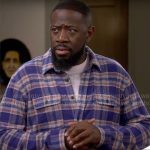 Malcolm’s blue plaid shirt on The Neighborhood