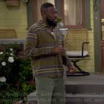 Malcolm’s green striped shirt on The Neighborhood