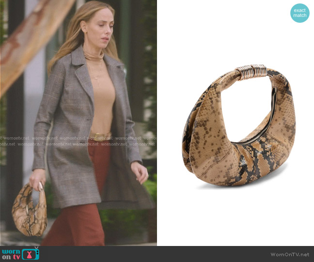 Mango Kira Snakeskin Embossed Leather Shoulder Bag worn by Teddy Altman (Kim Raver) on Greys Anatomy