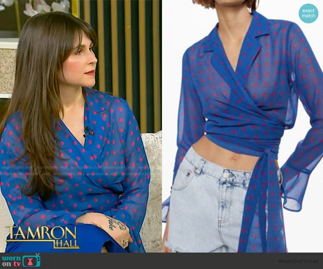 Mango Sheer Polka-Dot Blouse worn by Sophie Strauss on Tamron Hall Show