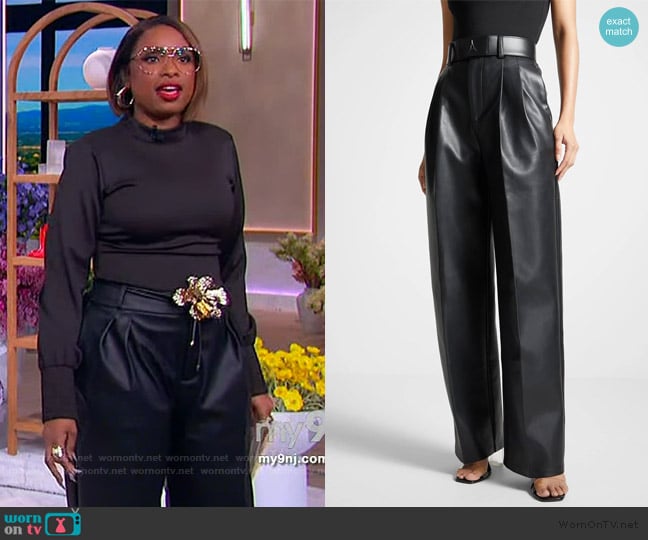 Maniere de Voir Leather Pleated Trousers with Eiffel Belt worn by Jennifer Hudson on The Jennifer Hudson Show