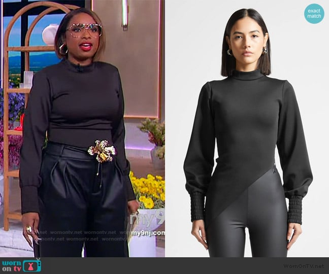 Maniere de Voir Mock Neck Asymmetric Top worn by Jennifer Hudson on The Jennifer Hudson Show