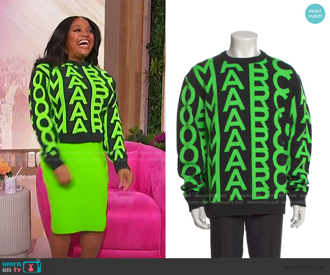 Marc Jacobs Printed Crew Neck Sweater worn by Sherri Shepherd on Sherri