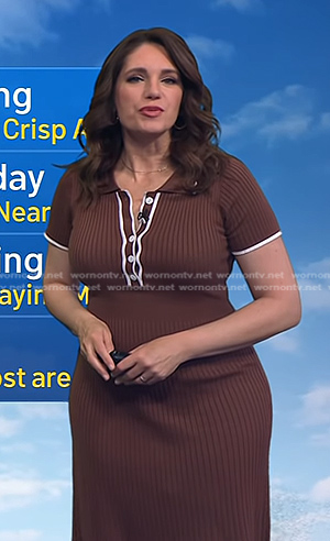 Maria’s brown ribbed polo dress on Today