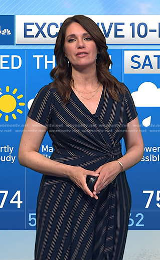Maria’s navy striped wrap dress on Today