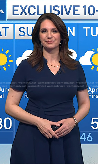 Maria’s navy v-neck short sleeve dress on Today