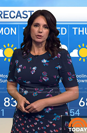 Maria’s navy floral dress on Today